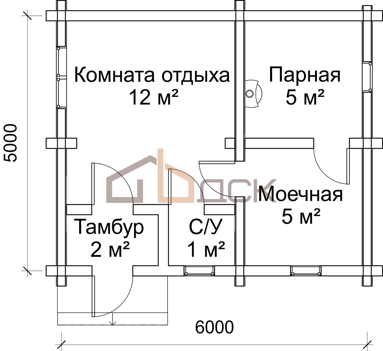 Проект бани 6х5